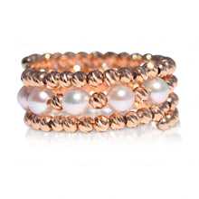 Load image into Gallery viewer, Two-Side Wear Spiral Yellow/Rose/White Gold &amp; Akoya Pearl Ring
