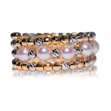 Load image into Gallery viewer, Two-Side Wear Spiral Yellow/Rose/White Gold &amp; Akoya Pearl Ring

